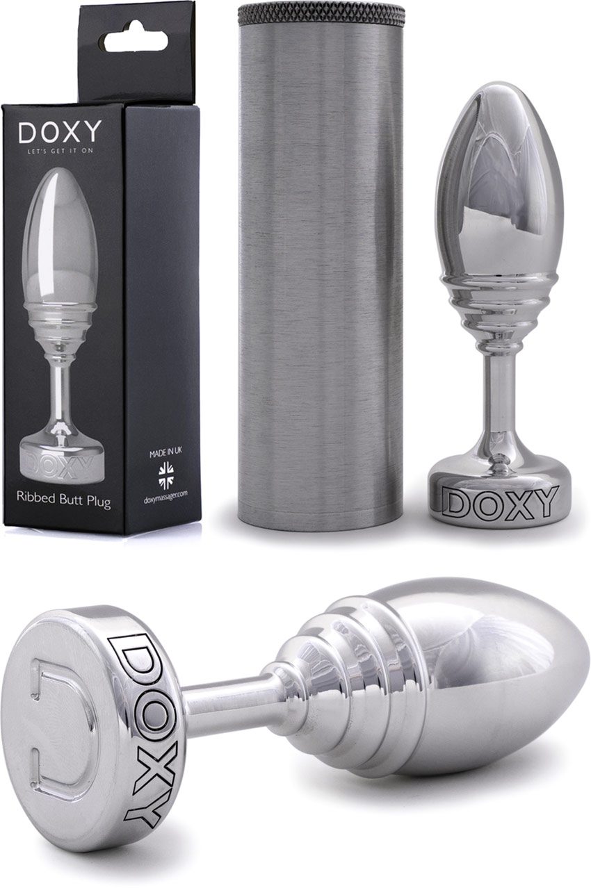 Doxy Ribbed Butt Plug | Plug anal en aluminium poli | Version nervurée