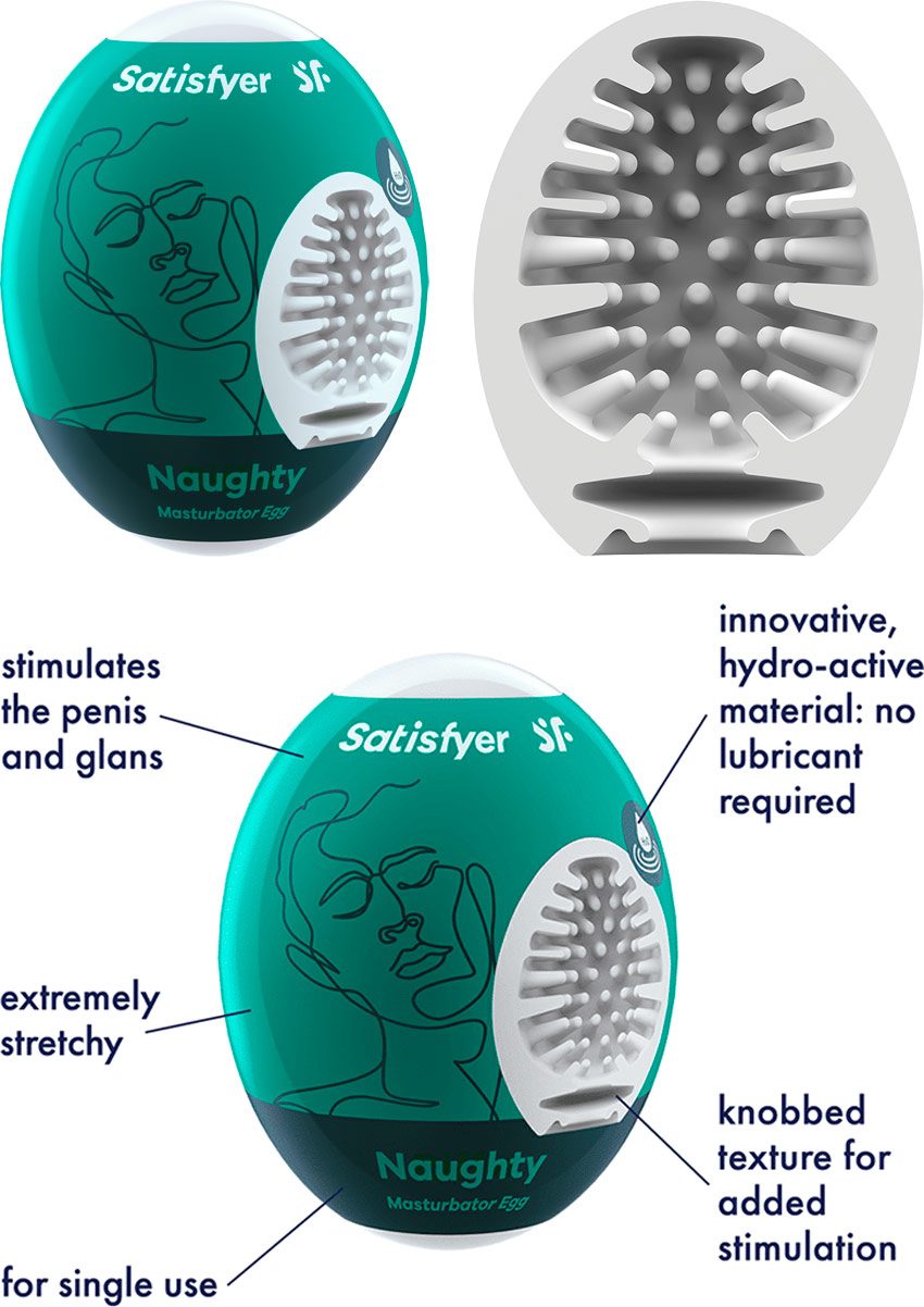 Satisfyer Egg | Petit masturbateur pour homme à usage unique | Naughty