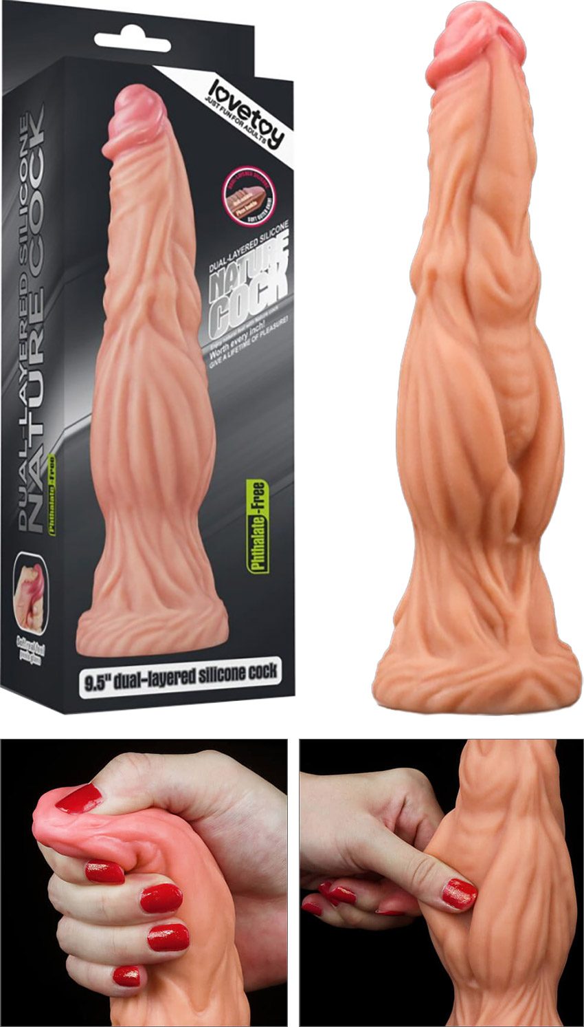 LoveToy Nature Cock | Ultrarealistischer Dildo Dual Density | 24 cm