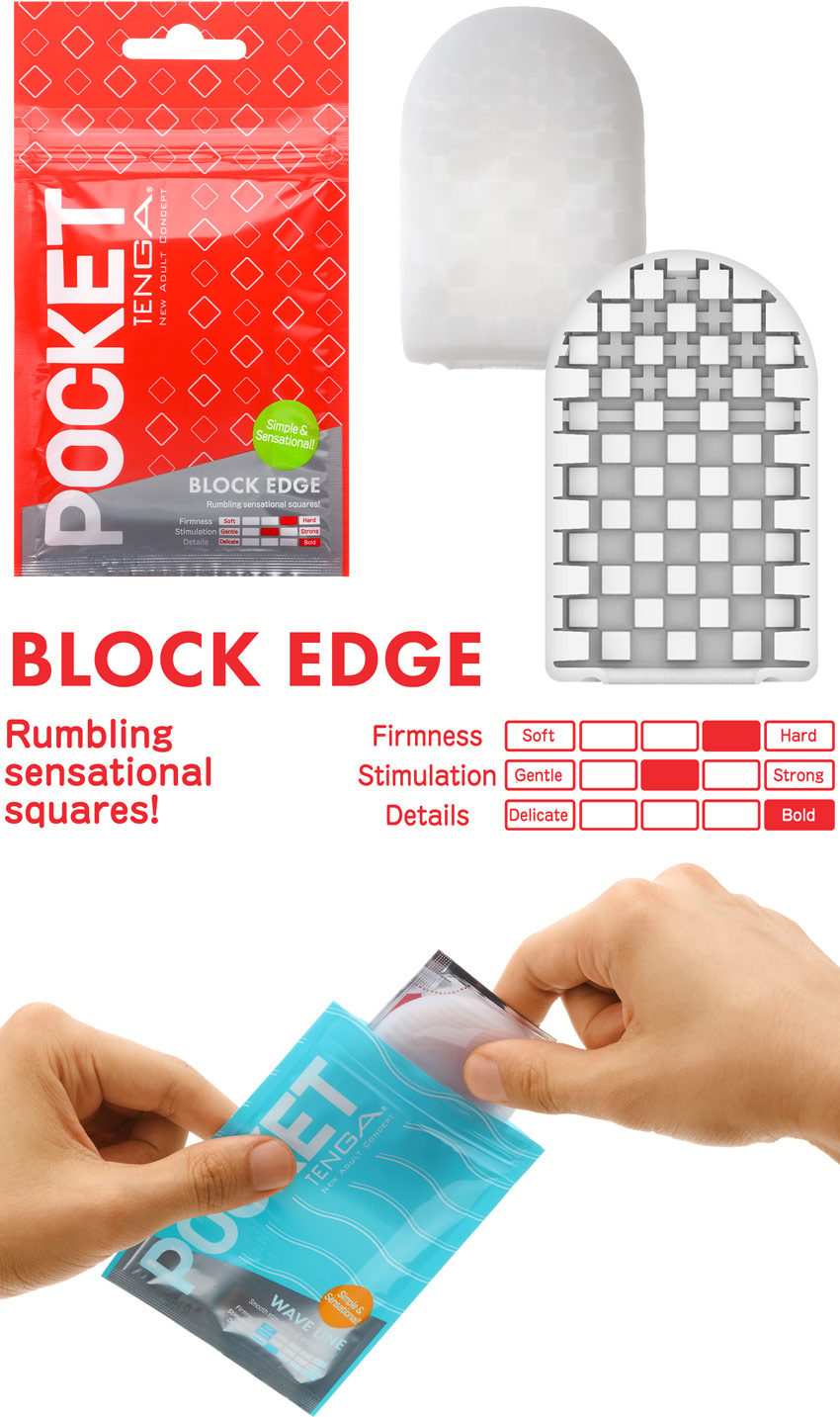 Tenga Pocket Block Edge | Masturbateur pour homme | Ultra-compact