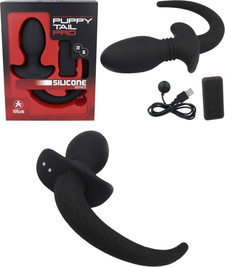 Titus Puppy Tail Pro (S) | Vibrierender Silikon Analplug mit Schwanz