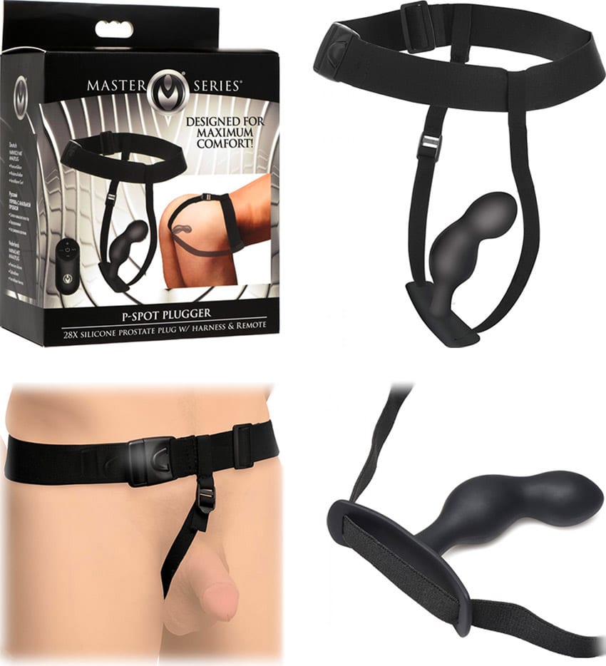 Master Series P-Spot | Plug vibrant stimulant le point P avec harnais
