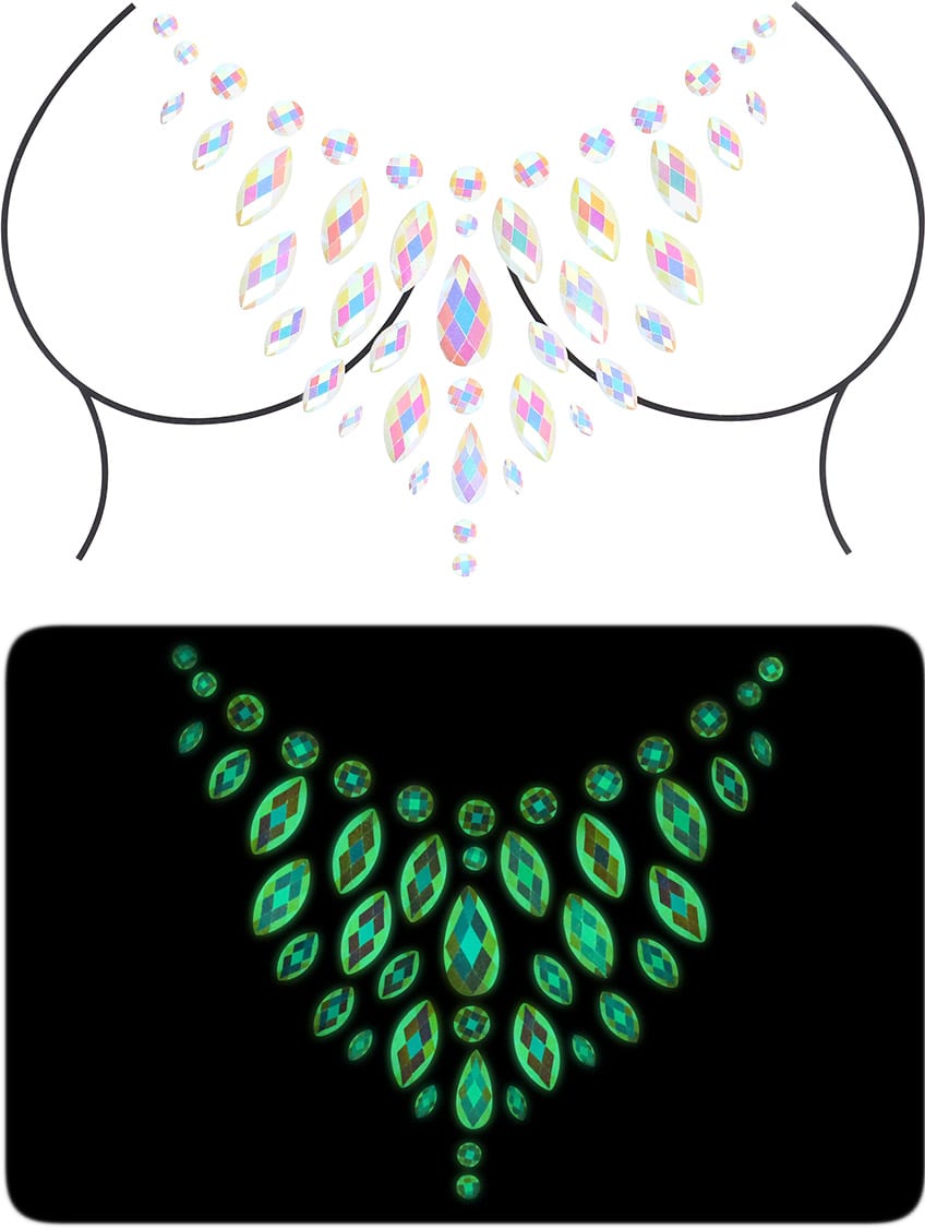 Ouch! Glow in the Dark | Strass autocollants pour la poitrine
