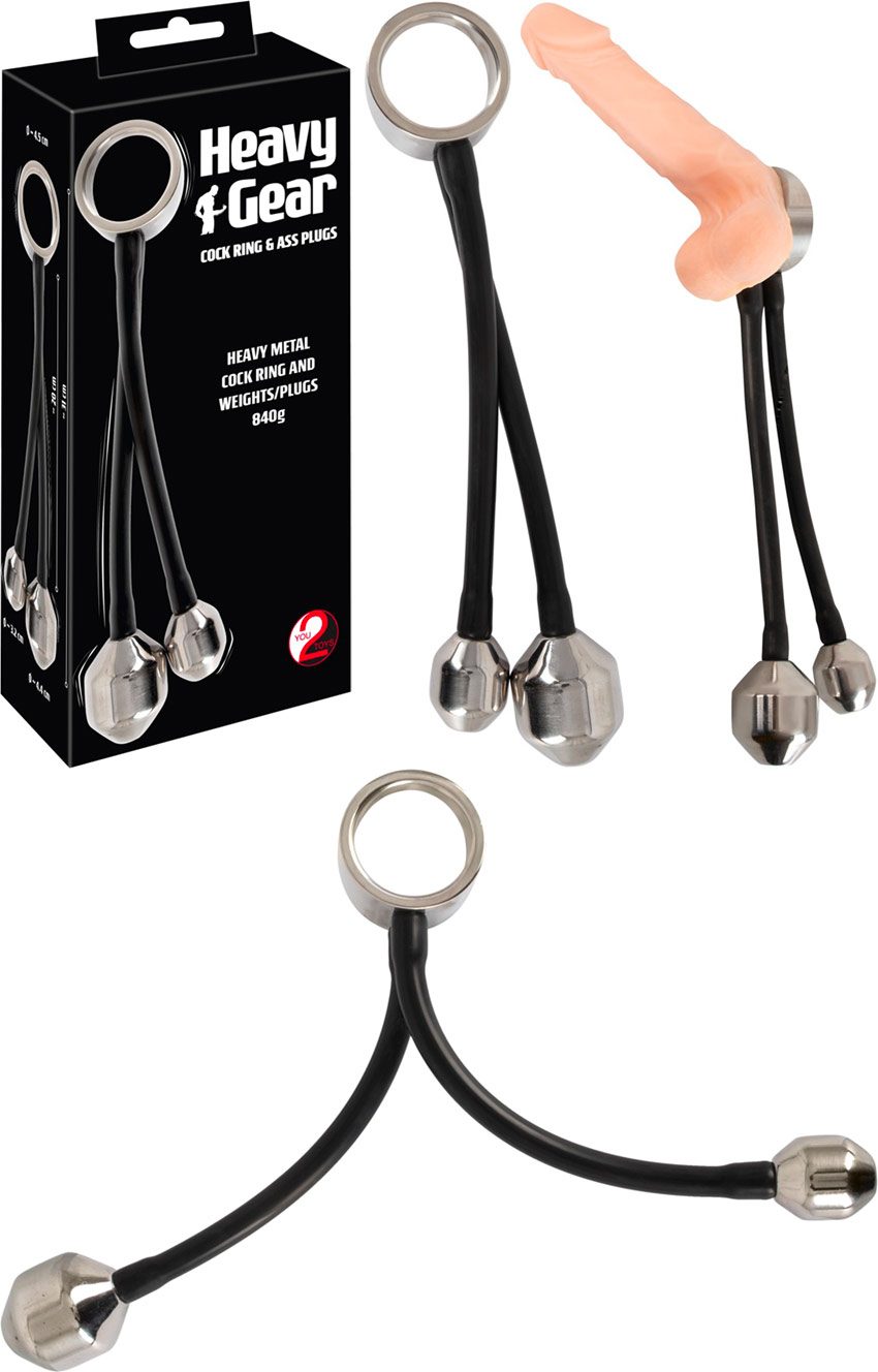 You2Toys Heavy Gear | Anneau pénien avec plugs anaux intégrés