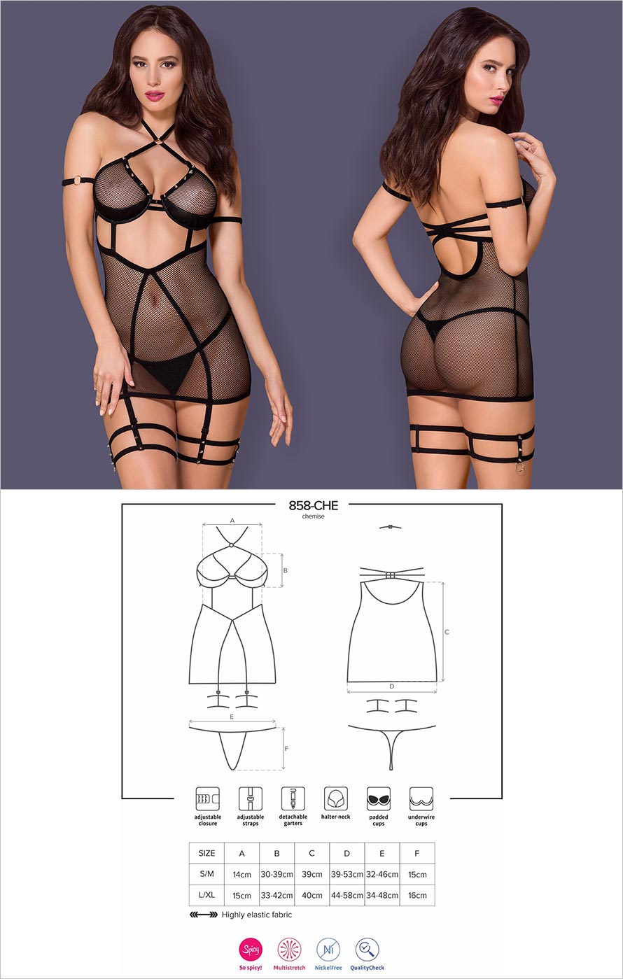 Obsessive Nuisette & String 858 - 3 pièces
