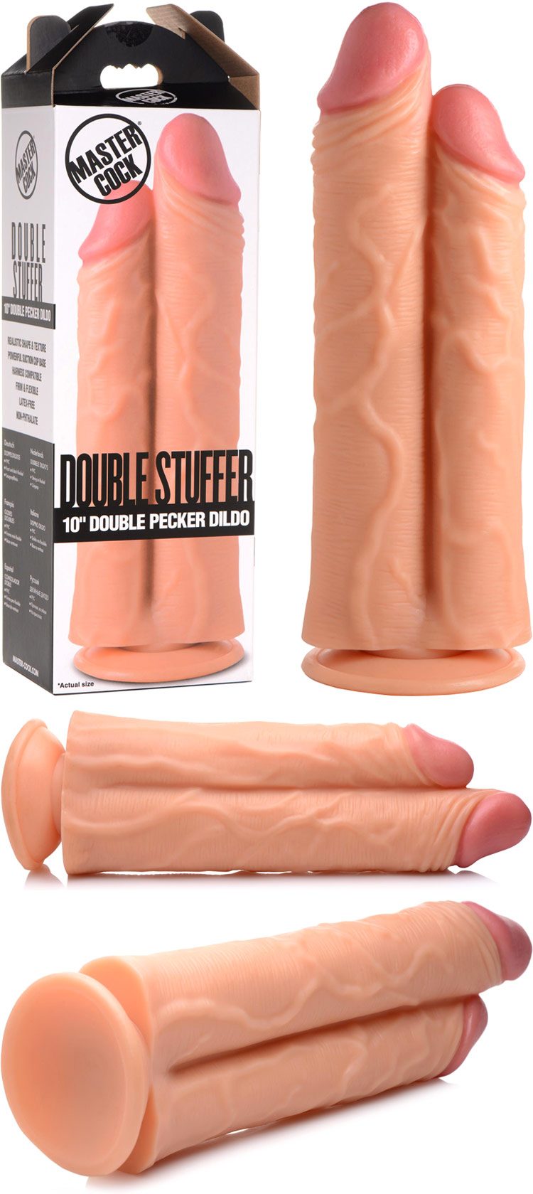 Master Cock Double Stuffer | Dildo double pénétration avec ventouse