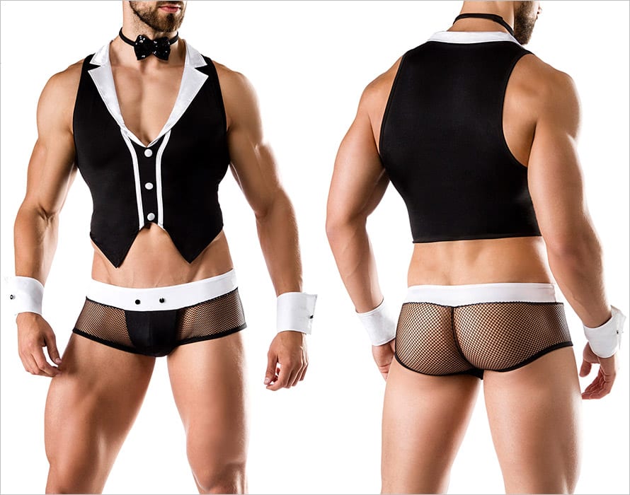 Saresia | Costume de majordome ultra sexy | Pour homme | 4 pièces