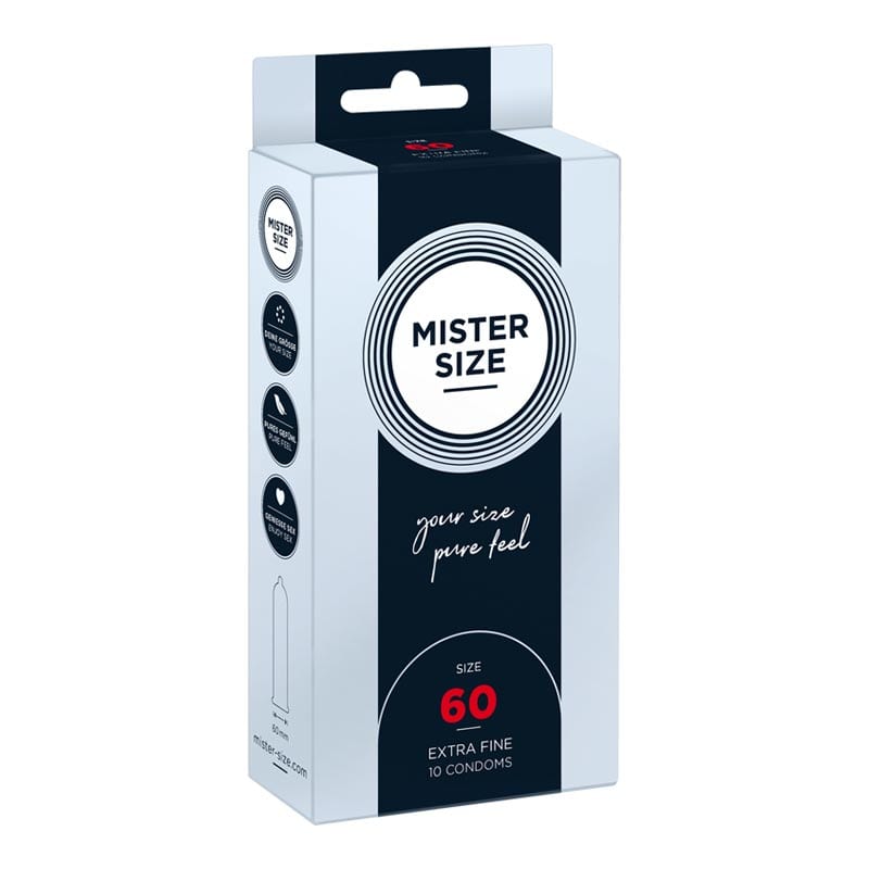 Mister Size - Taille 60 | 10 préservatifs avec taille sur mesure