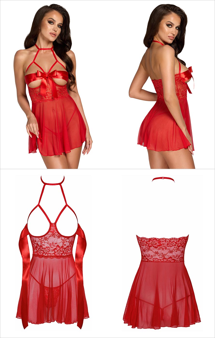 Kissable Kiss 247 | ultra sexy rotes Babydoll mit passendem String