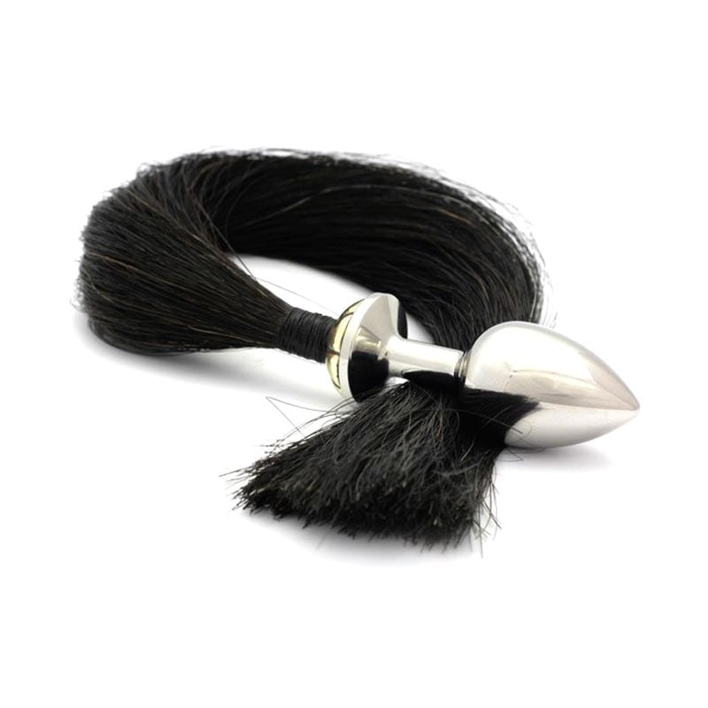 Plug anal Rosebuds Tailbud Horsetail - Noir (M)