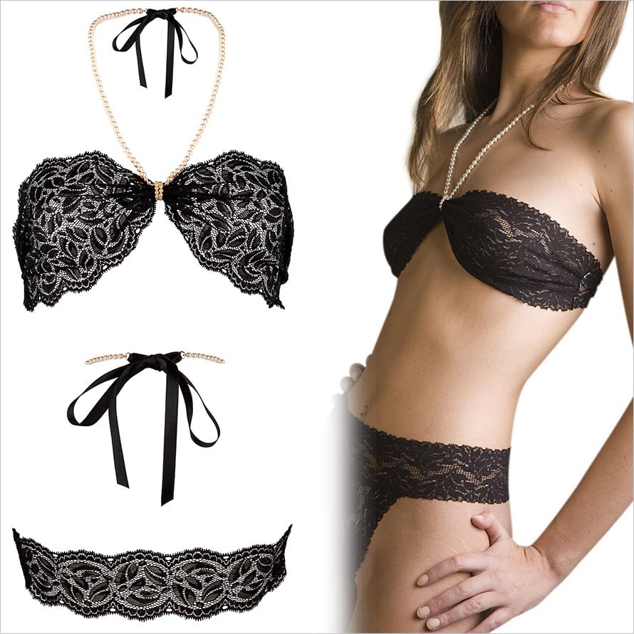 Bracli Top BH mit Perlen - Schwarz