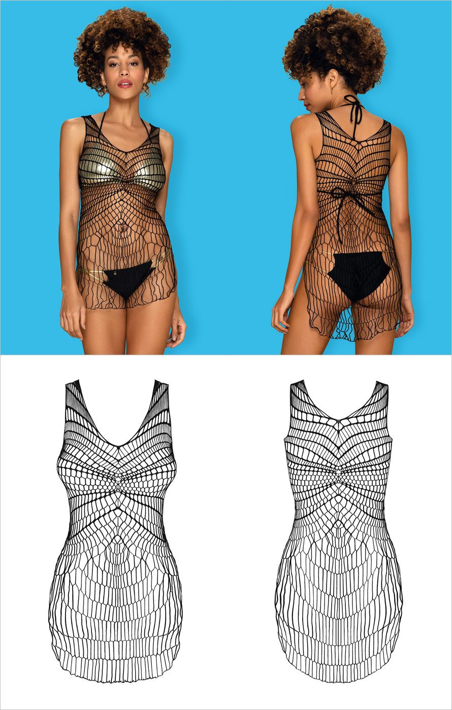 Obsessive Bodystocking-Kleid D607 | Sexy Kleid aus breitem Mesh