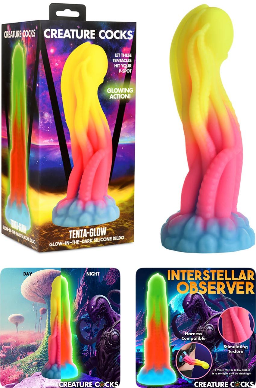 Creature Cocks Tenta-Glow | Dildo phosphoreszierend | 19 cm