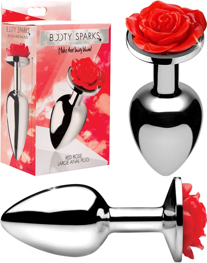 Booty Sparks | Plug anal en aluminium avec rose en céramique | L