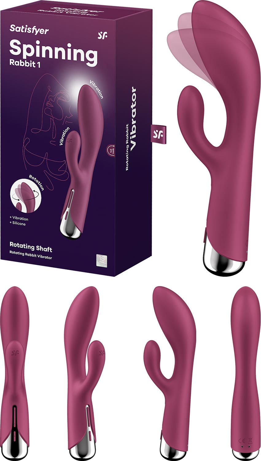 Satisfyer Spinning Rabbit | Rotierender Rabbit-Vibrator | Bordeaux
