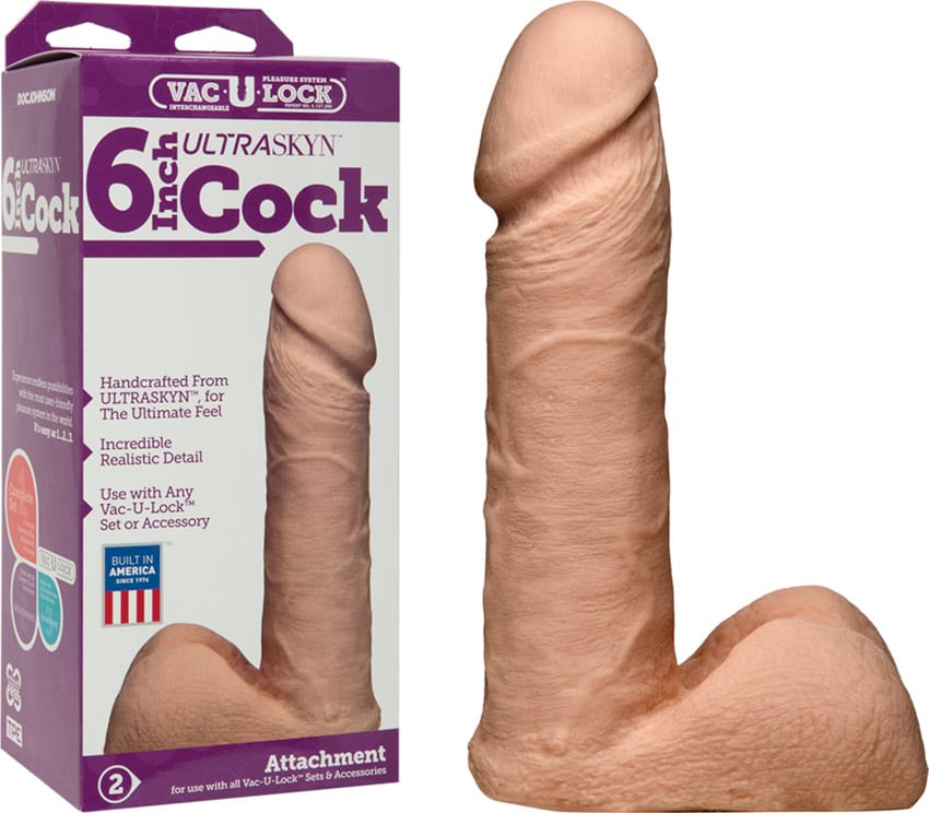 Doc Johnson Vac-U-Lock UltraSkyn 6" | Dildo réaliste | 16 cm