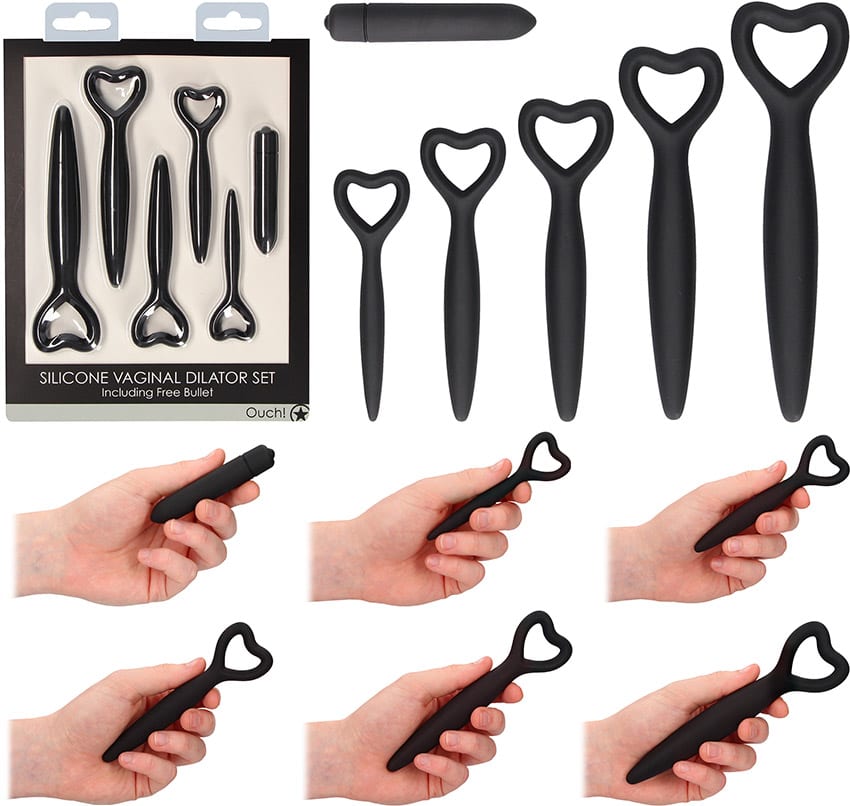 Ouch! Silicone Vaginal Dilator Set | 5 dilatateurs + 1 vibromasseur