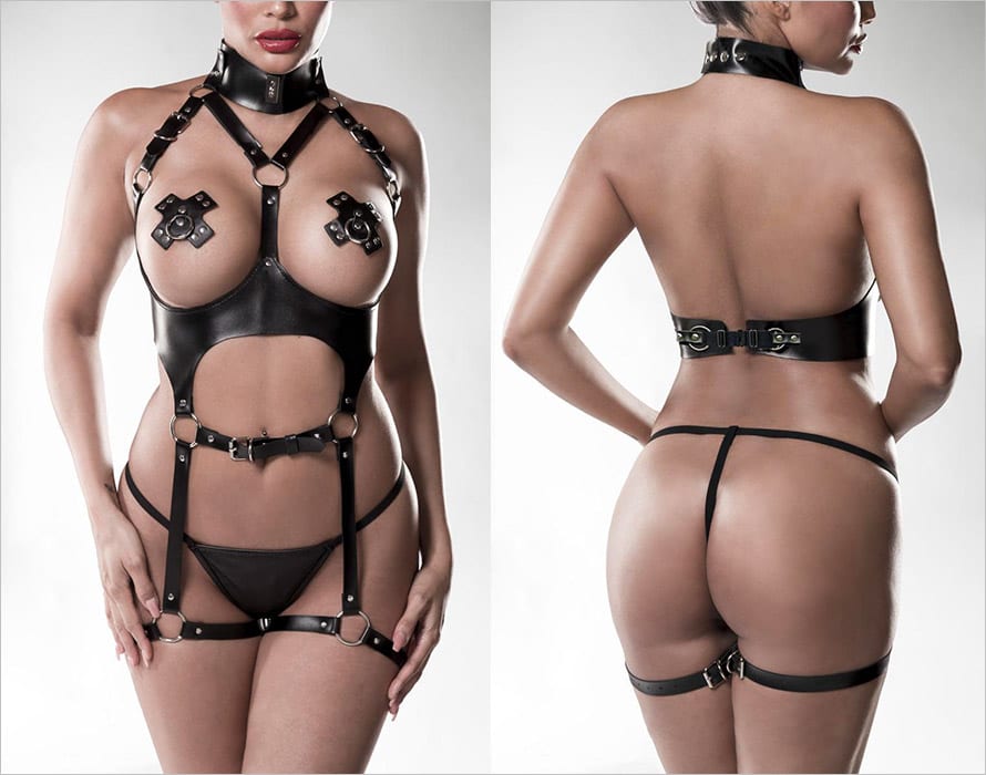 Grey Velvet 20203 | Ensemble BDSM provocant et sexy en similicuir