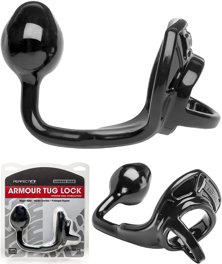 PerfectFit Armour Tug Lock | Doppelter Penisring und Analplug