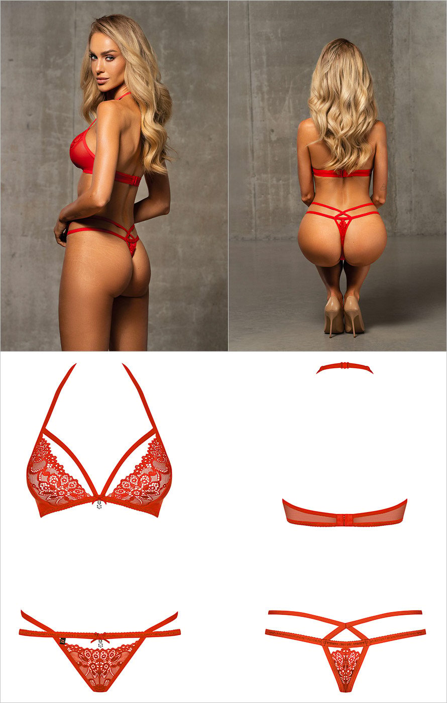 Obsessive 838-SET-3 | Ensemble romantique en dentelle