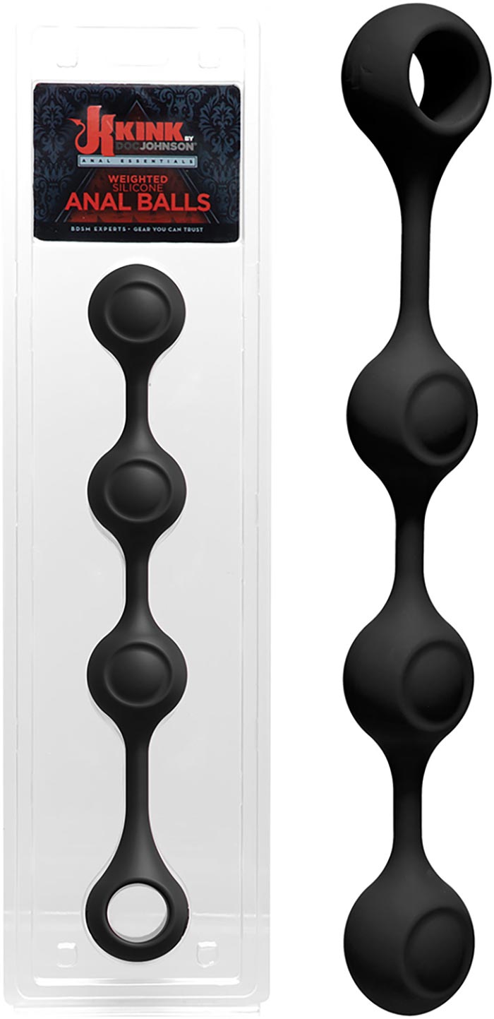 Doc Johnson KINK Weighted Balls | Chapelet anal en silicone