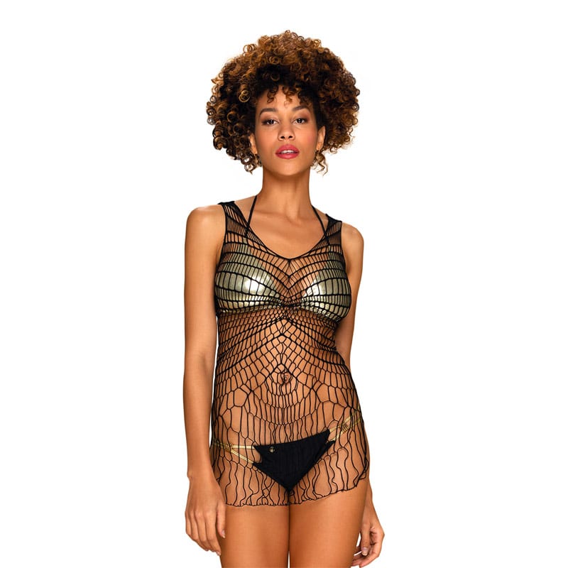 Obsessive Bodystocking-Kleid D607 | Sexy Kleid aus breitem Mesh