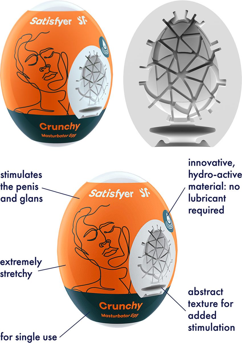 Satisfyer Egg | Petit masturbateur pour homme à usage unique | Crunchy