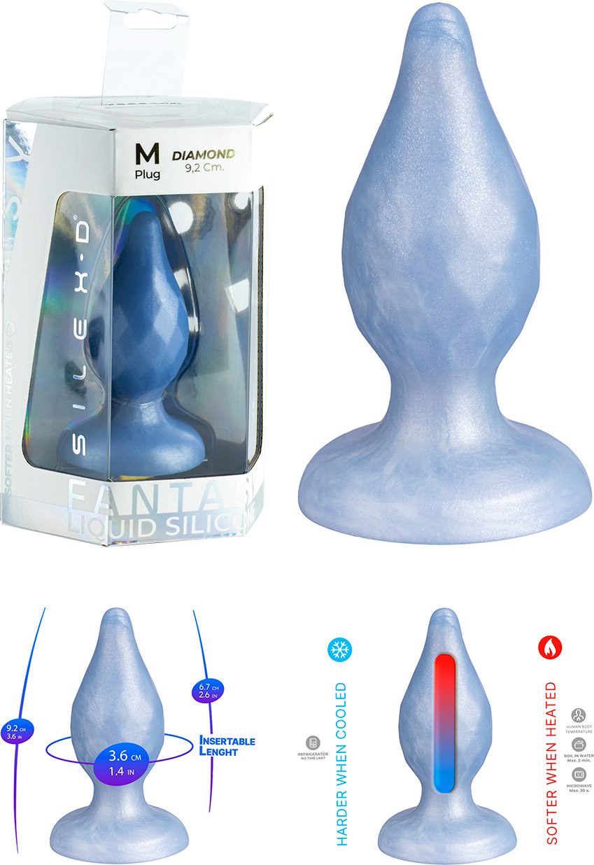 Silex-D Fantasy Diamond | Plug anal thermoréactif en silicone