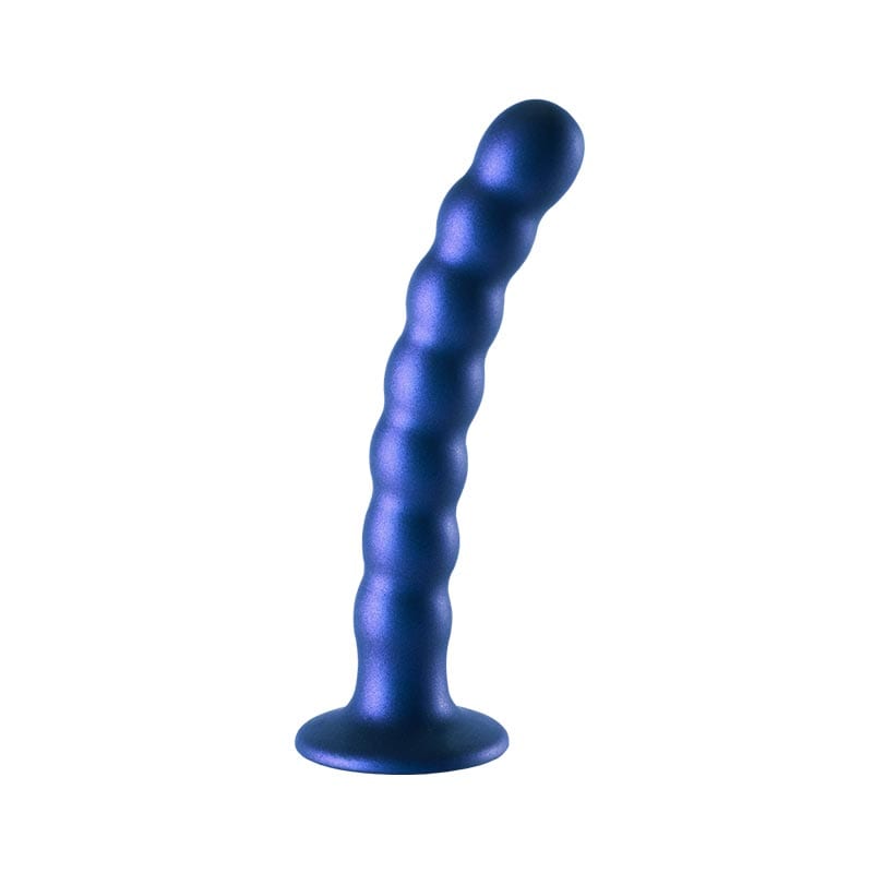 Ouch! Beaded G-Spot | Dildo perlé en silicone | Pour le point G | Bleu
