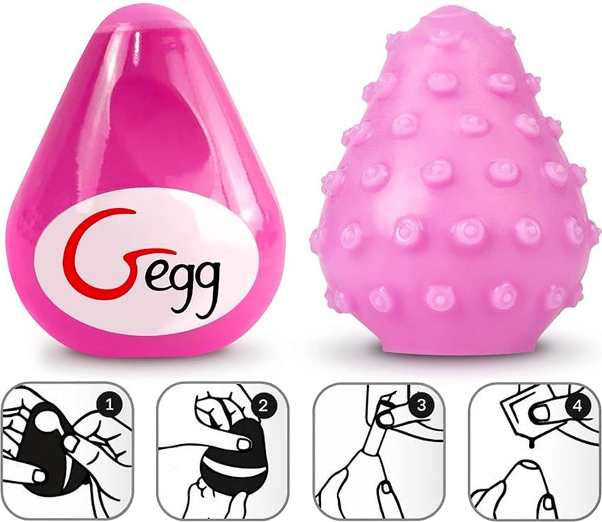 Gvibe Gegg Rose | Masturbateur oeuf texturé | Avec "tétons" internes