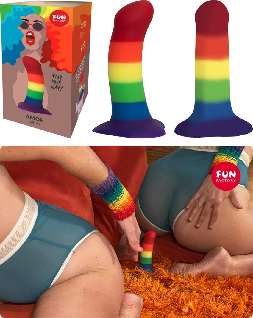 Fun Factory Amor | Dildo recourbé en silicone | Ventouse intégré