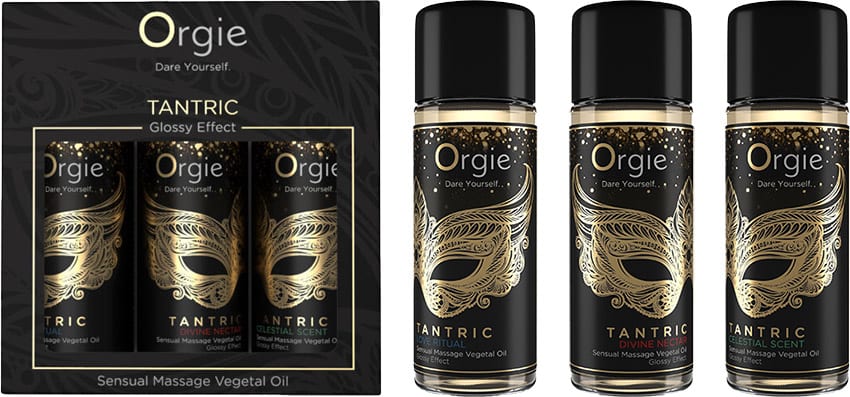 Orgie Tantric | Set Massageöle mit glänzendem Effekt| 3x 30 ml