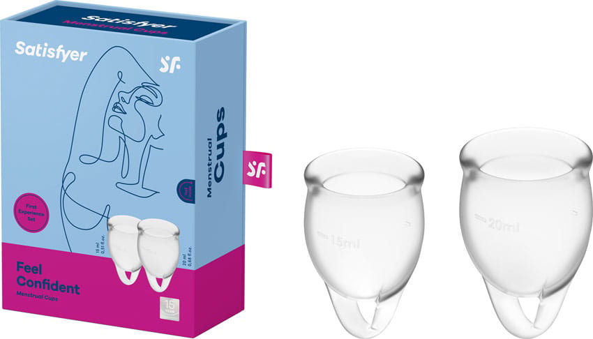 Satisfyer Feel Confident | Coupes menstruelles en silicone transparent