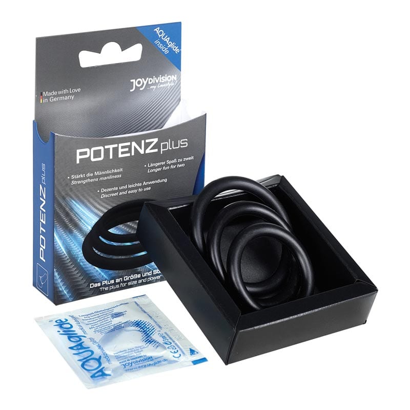 JoyDivision POTENZplus | Set de 3 anneaux péniens en silicone noir