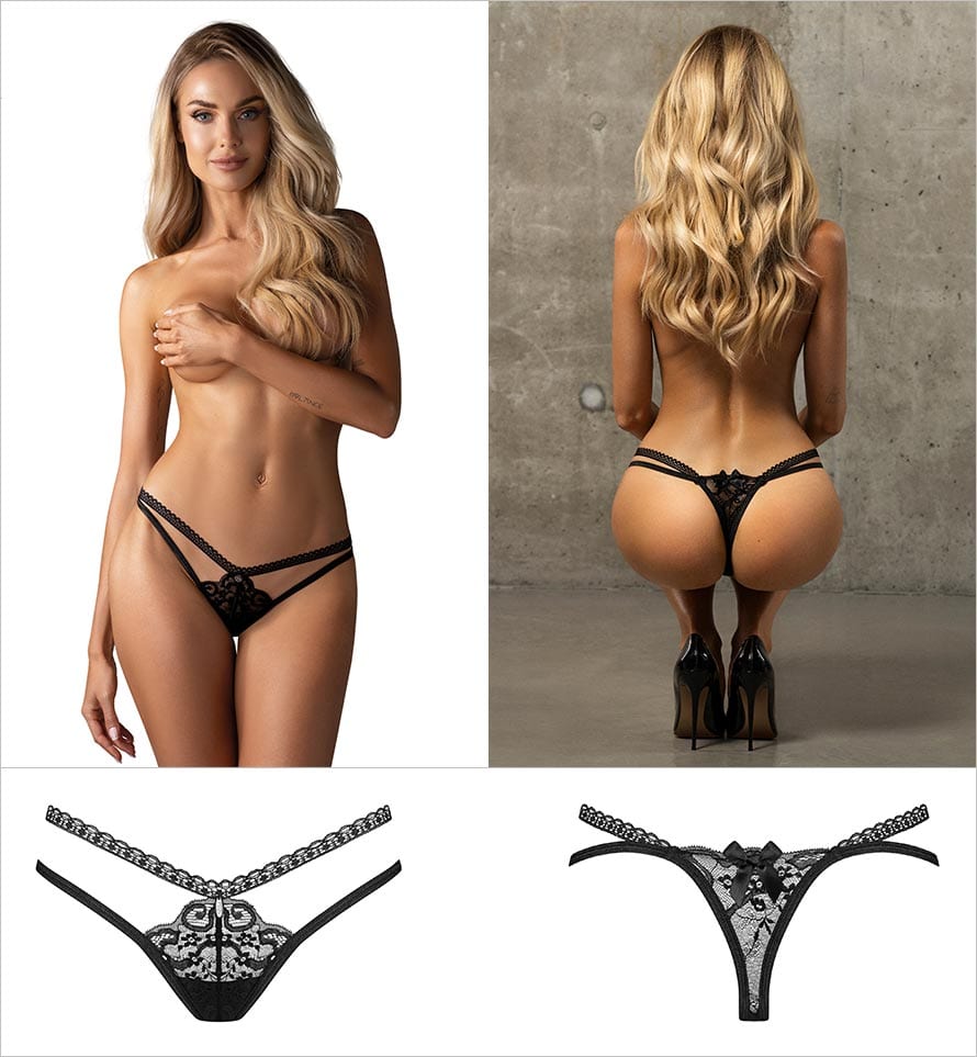 Obsessive Blomentis | Ravissant string élaboré en dentelle florale