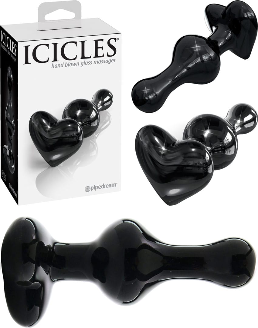 Pipedream Icicles No. 74 | Plug anal en verre avec coeur décoratif