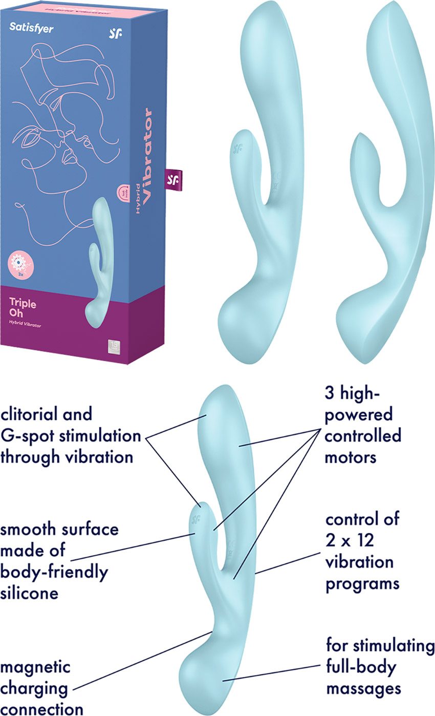 Satisfyer Triple Oh | 3-in-1 Rabbit Vibrator | Blau