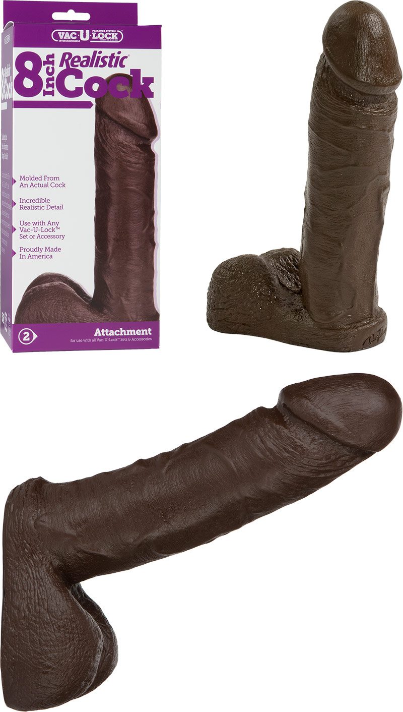 Dildo Doc Johnson Vac-U-Lock - 18 cm - Noir