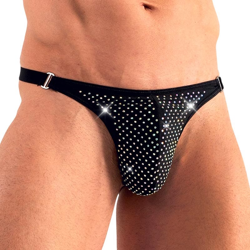 Svenjoyment Glitzer | String für Männer mit Strass bedeckt