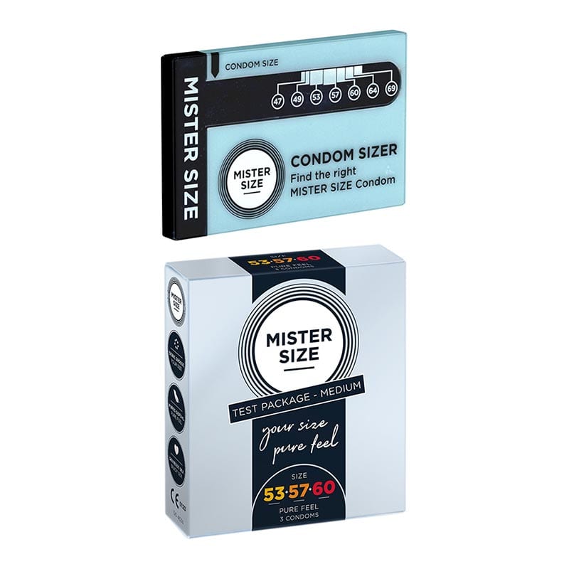 Mister Size Test Package | 3 préservatifs Taille 53/57/60 et mesureur