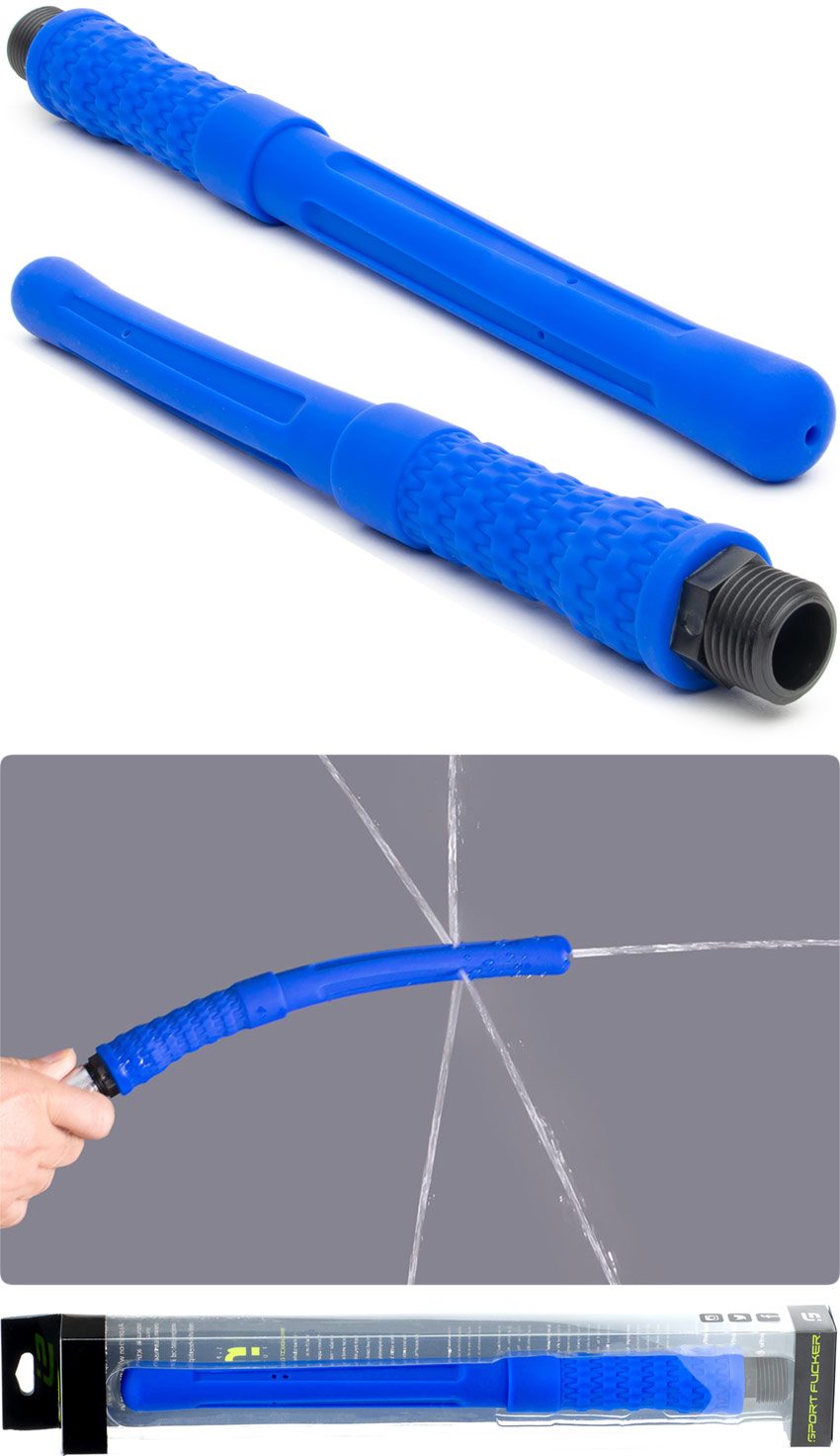 Sport Fucker PowerShot | Embout de douche pour lavement anal | Bleu