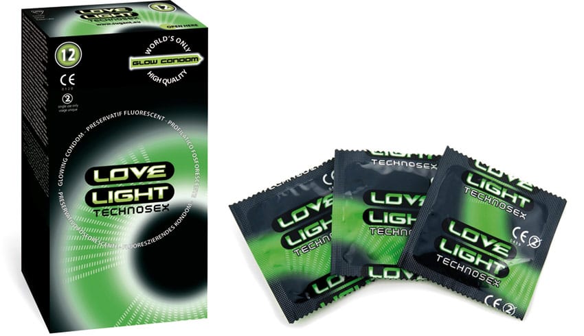 Love Light Technosex | Pack de 12 préservatifs phosphorescents