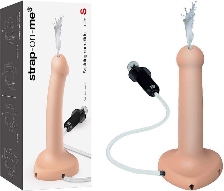 Strap-on-me | Dildo éjaculateur en silicone doux de couleur beige