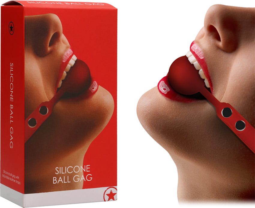 Ouch! Silicone Ball Gag | Ballknebel einstellbar aus rotem Silikon