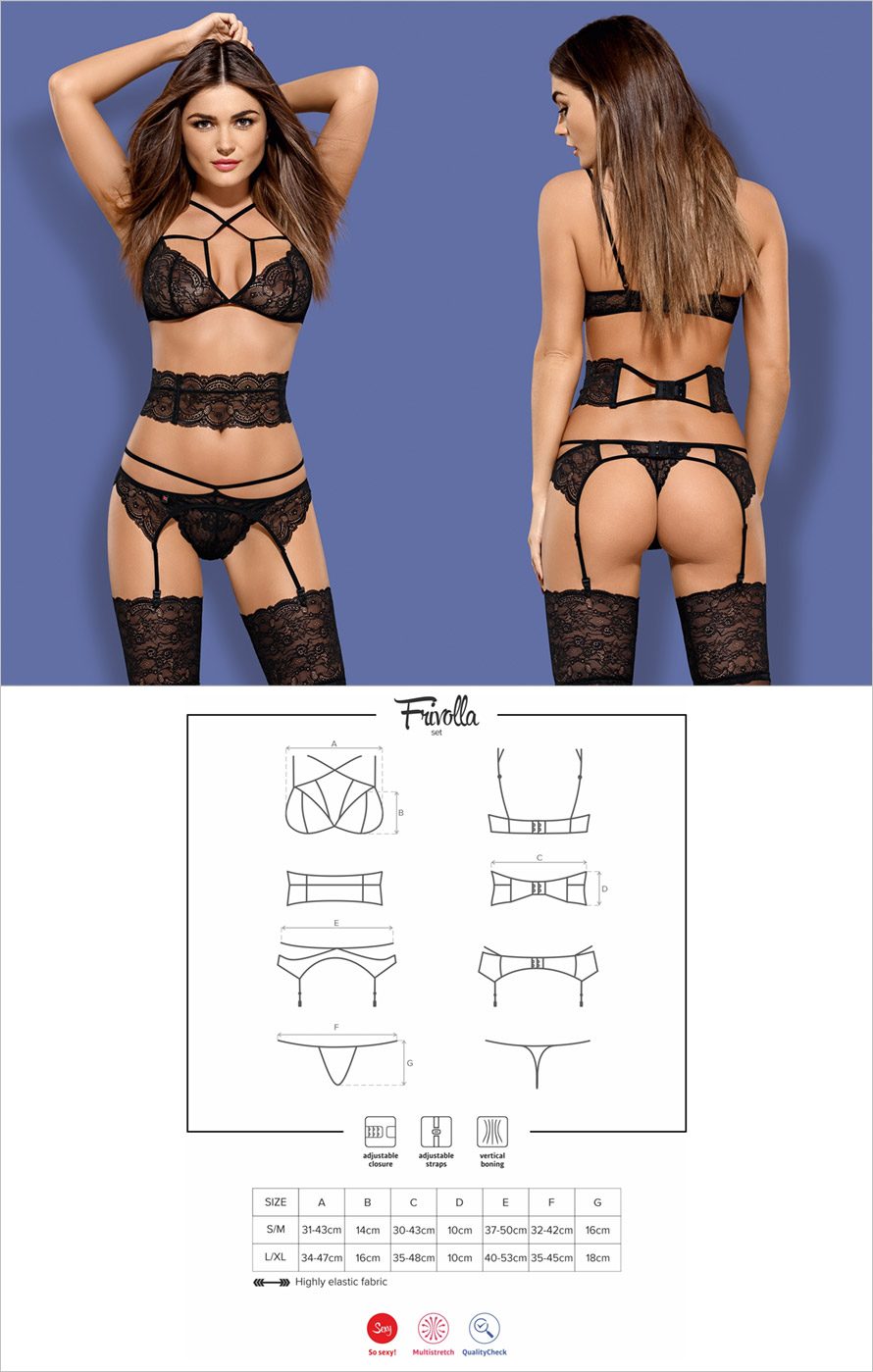 Obsessive Frivolla | Set aus Spitze und elastischen Bändern