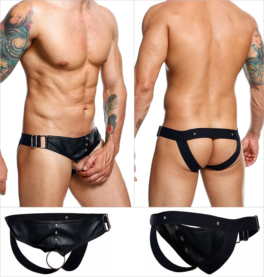 DNGEON Cockring Jockstrap | Jockstrap aus Kunstleder mit Penisring