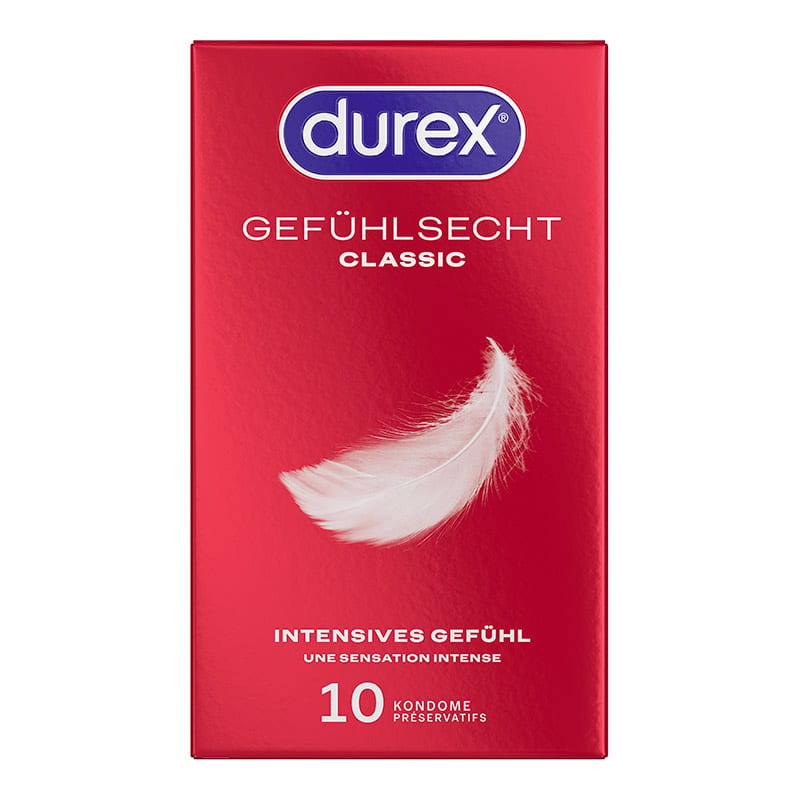 Durex Gefühlsecht Classic | Feine Kondome | 10er-Packung