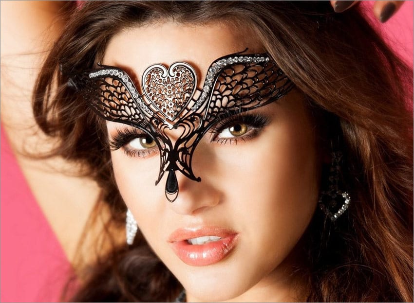 Chilirose 3705 | Masque érotique en cuivre avec strass