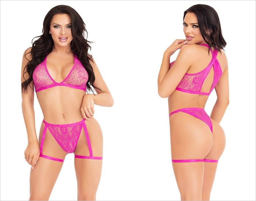 Leg Avenue 86148 | 2-teiliges Set aus Netzstoff mit Blumenmuster