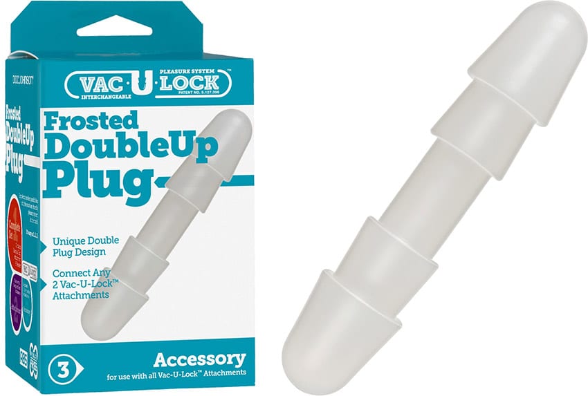Doc Johnson Double Up | Adaptateur pour 2 dildos Vac-U-Lock | Blanc